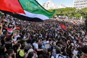 Tunisians Take to the Streets in Mass Protests against Israel's Genocidal War on Gaza